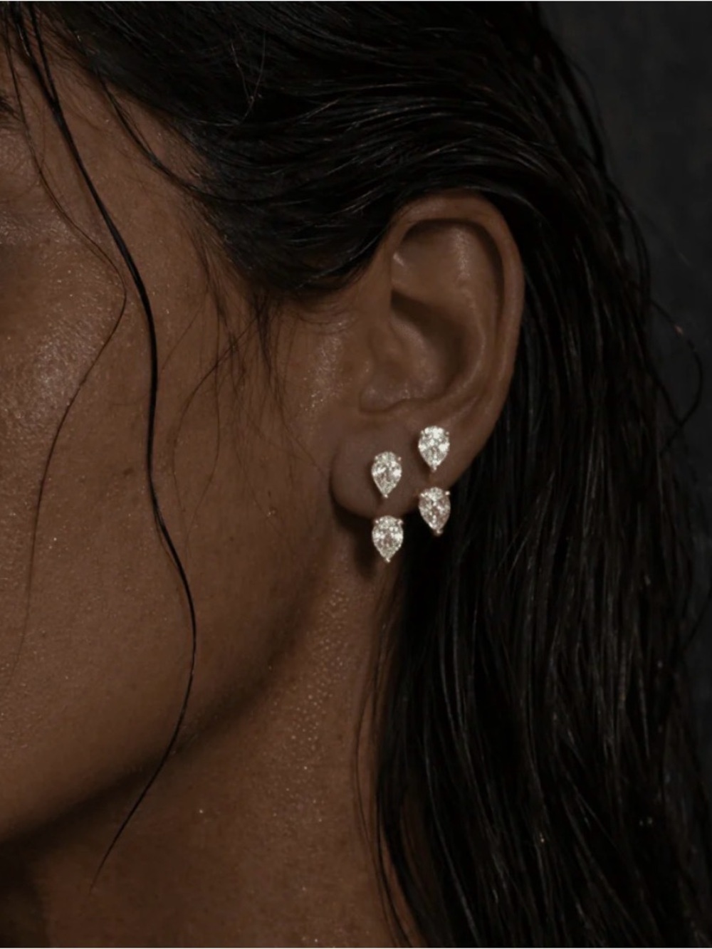 Diamond Studs floating earrings